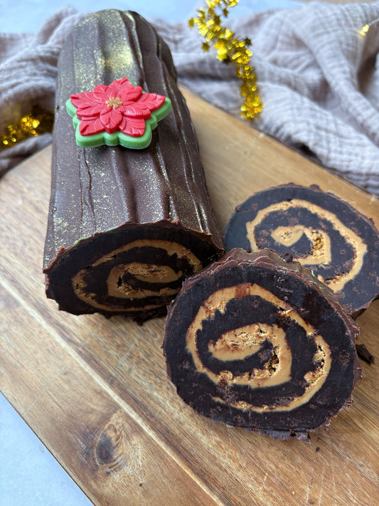 Biscoff Brownie Yule Log