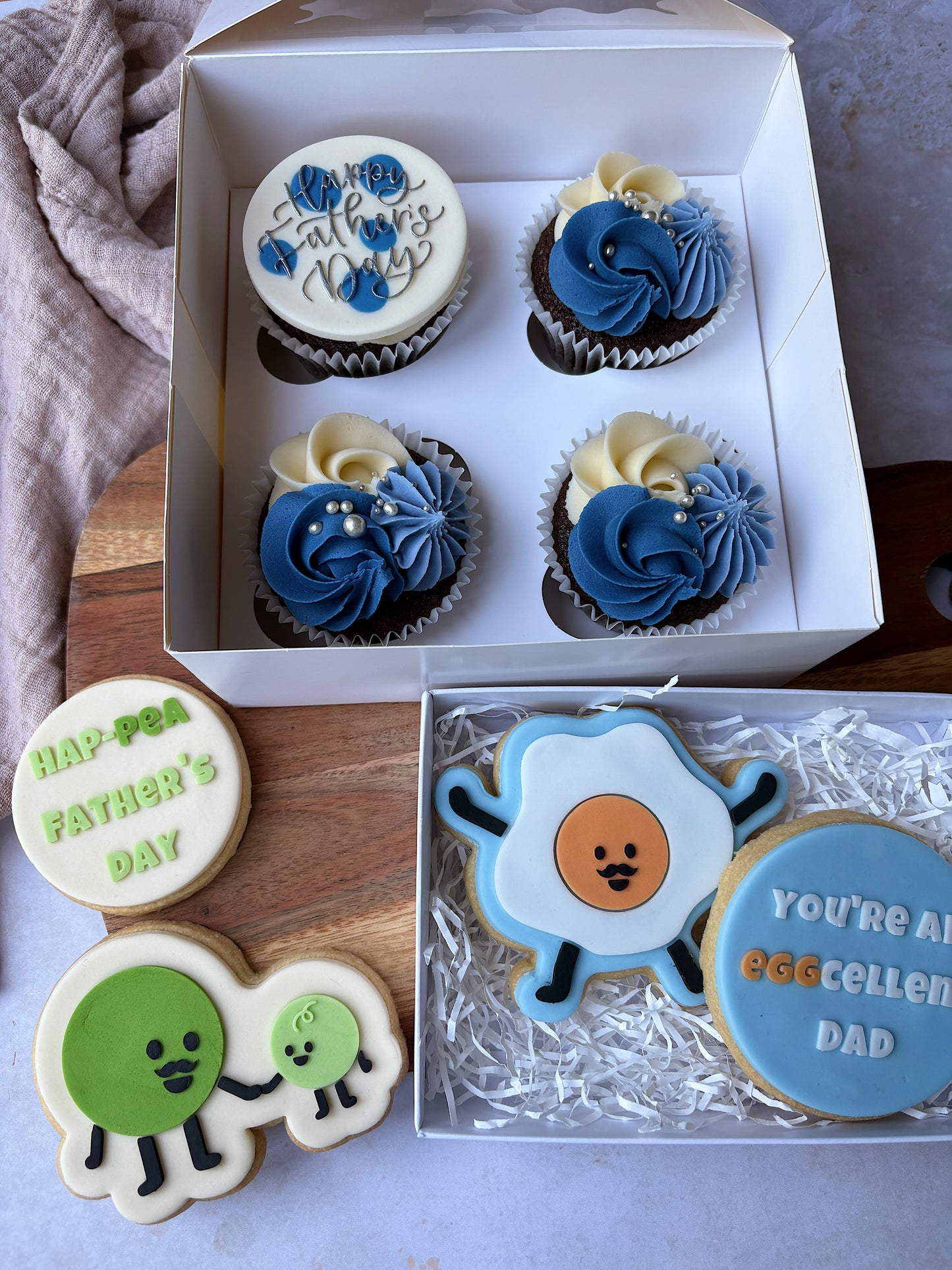 Hap-pea Fathers Day Shortbread