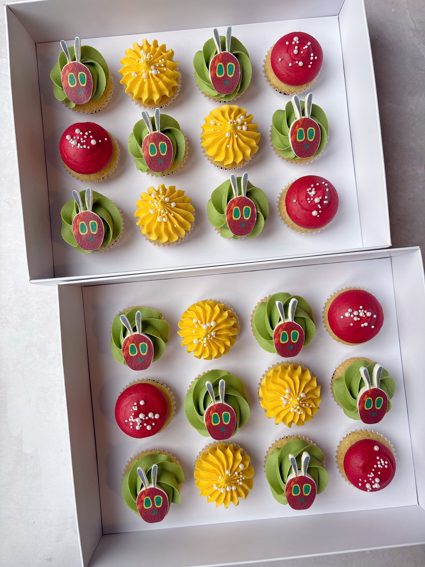 Hungry Caterpillar Mini Cupcakes